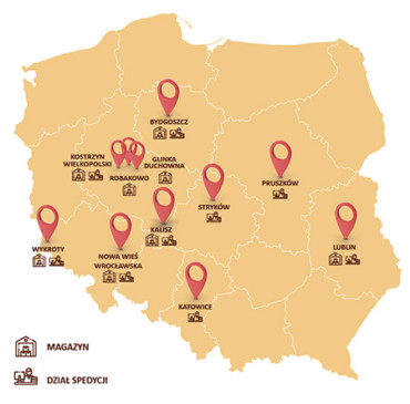 Mapa Colian Logistic lokalizacje